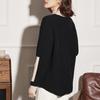 Women's Color-block Cashmere Knit Sweater - Half-High Neck, Long Sleeve, Ribbed, Slimming, Versatile