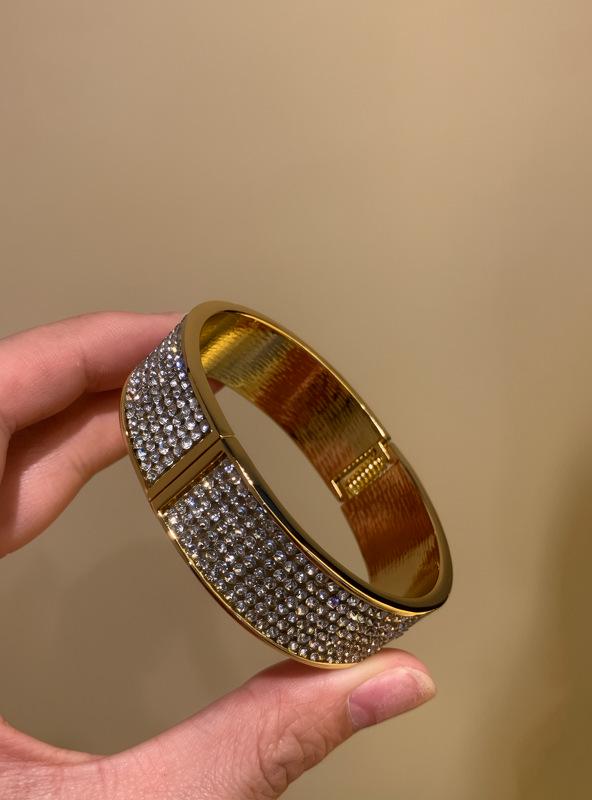 Retro French Crystal Open Cuff Bracelet for Women - Elegant, Personalized & Trendy