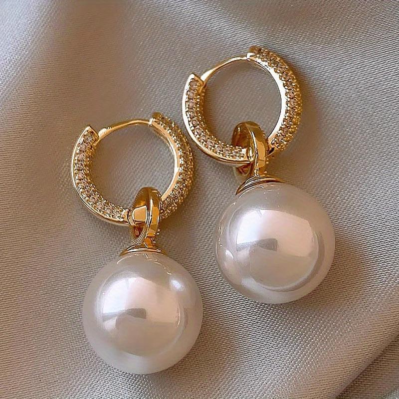 

French Light Luxury Temperament Imitation Pearl Pendant Earrings for Women Delicate Fashion Holiday Accessories Gift
