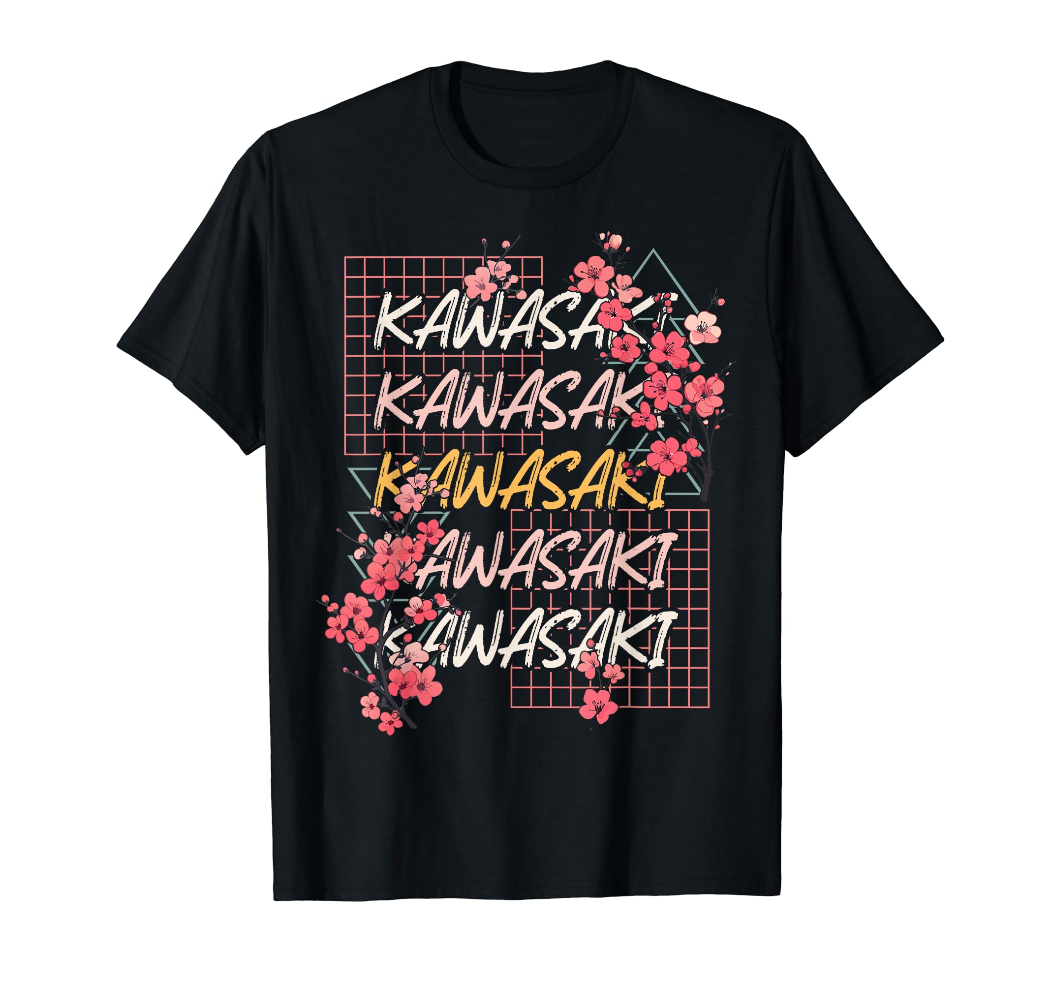 

Kawasaki City 80s Retro Cherry Blossom Japan Kawasaki T-Shirt чёрный