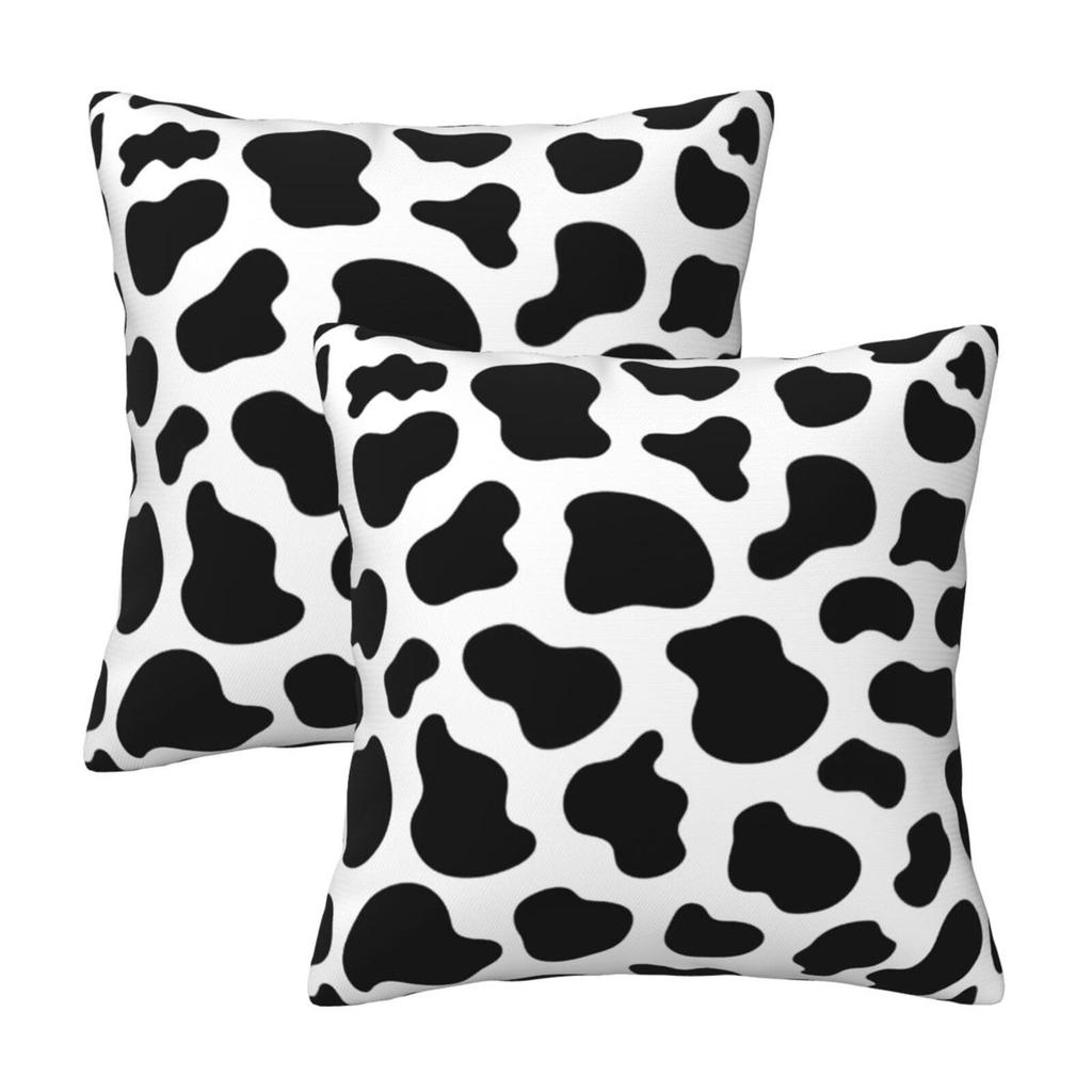 1pc Cow Print Farmhouse Throw Pillow Covers 18x18 Inch Black and White Pillow Cas...