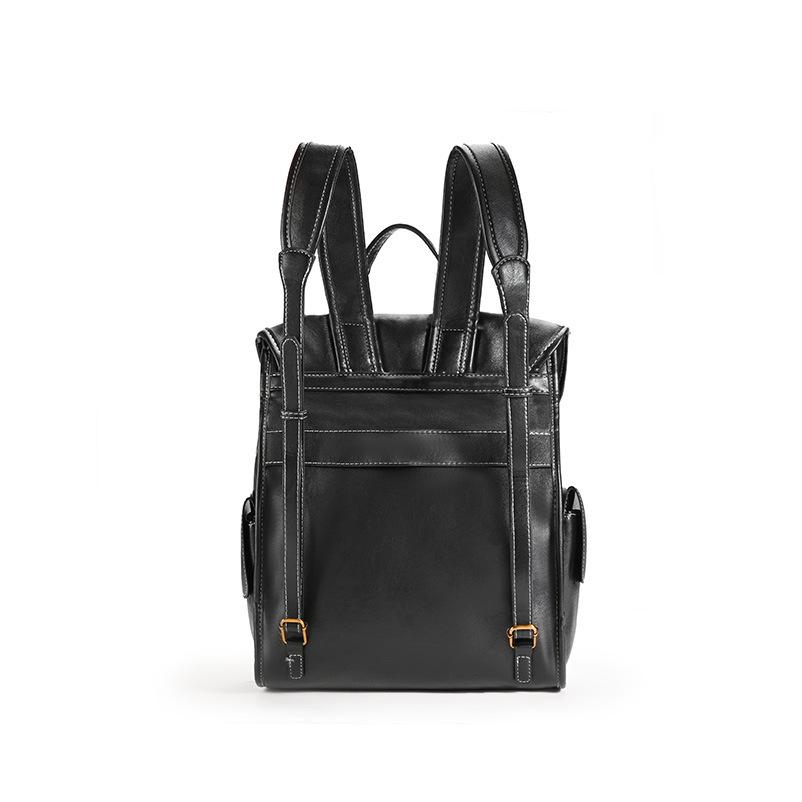 

Элегантный женский рюкзак из натуральной кожи - Универсальный, Высококлассный, Большой вместимости для деловых и модных поездок 18x12x15 cm чёрный