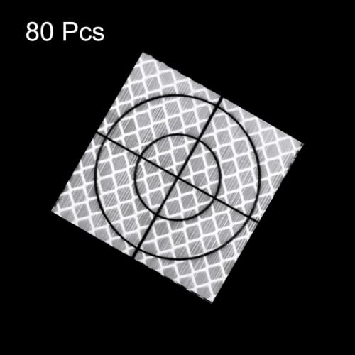 uxcell 80-Piece Survey Reflector Sheet, 50x50mm, Self-Adhesive Reflective Tape for Survey Target Marks, White, for Total Stations