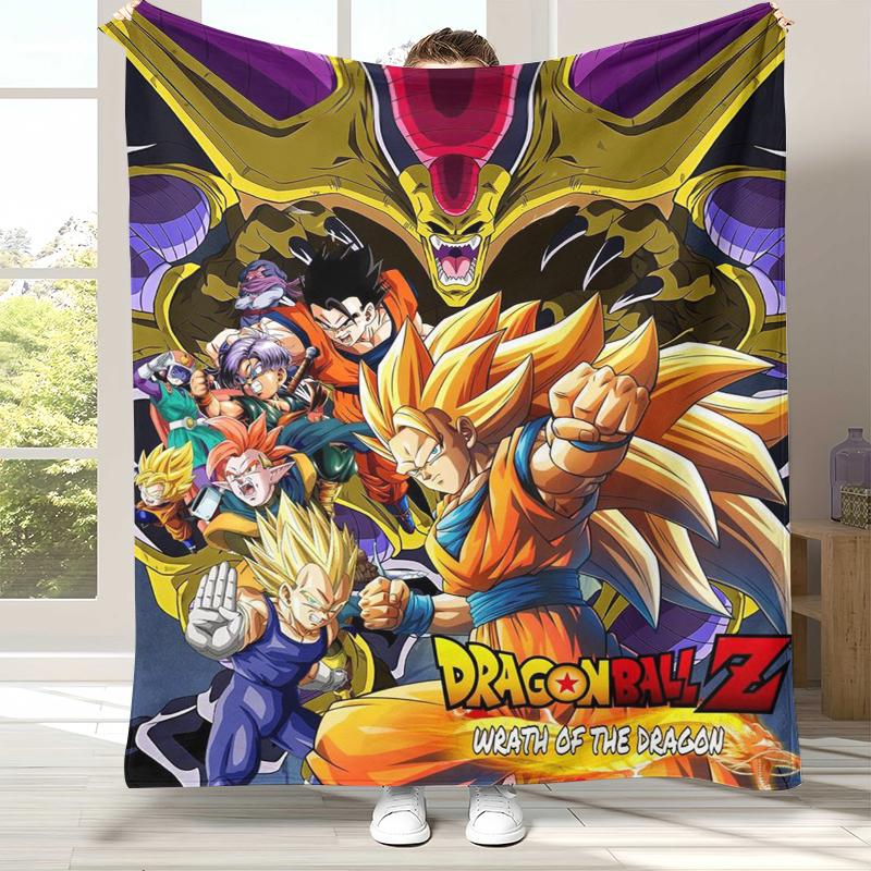 Anime D-Dragon Ball Game Cartoon Flannel Blanket,Ultra Soft Warm Plush Throw for Home Bedroom Bed Sofa Cover Office Camping