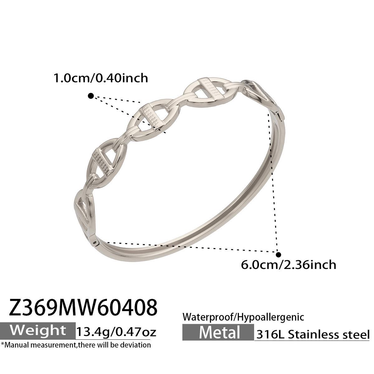 18K Gold-Plated Hollow Chain Bracelet for Women - Stainless Steel Luxury Wristband