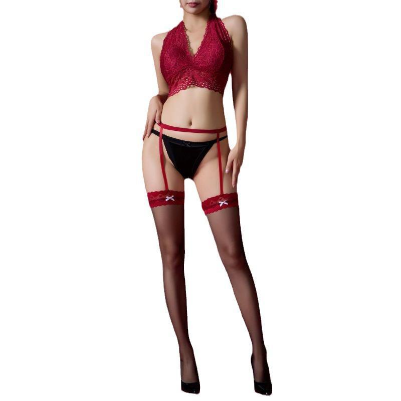 Mu Ruan Bardzo Cienkie Rajstopy Damskie z Otwartym Kroczem - Rozmiar Duży, Seksowne Rajstopy na Szelkach Klubowe