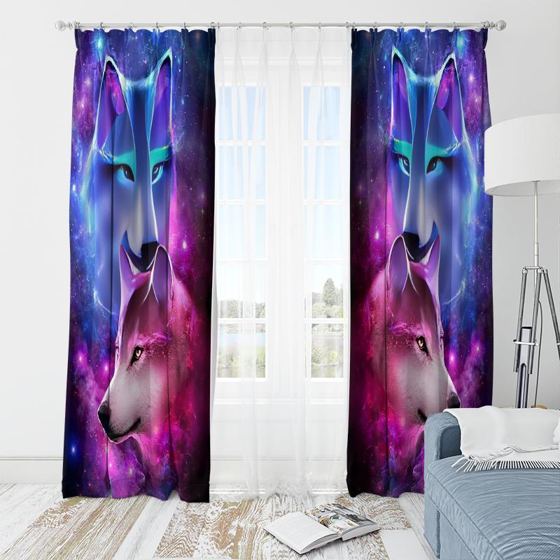 Wolf King/Printed curtains-Polyester-suitable for bedroom, living room, study private curtains,blackout curtains