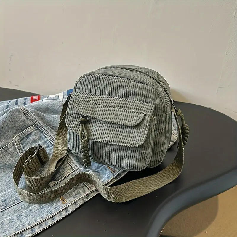 1PC Corduroy Women's Small Shoulder Bag Teenager Girl Crossbody Bag Student Street Korean Harajuku Messenger Bags