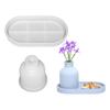3D Silikonform DIY Blumentöpfe Vase Tablettformen Sets Gips Harzform Handgefertigt Kerzenhalter Bastelform Heimdeko