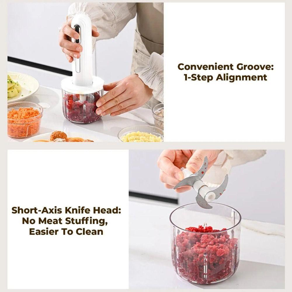 USB Rechargeable Electric Meat Grinder Powerful Motor Baby Food Processor  Salad Making