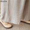 MOJTA Cotton Women's Spring Summer Korean Version Mopping Casual Trousers Straight Drawstring Wide Leg Pants