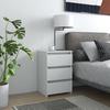 VidaXL Bedside Table White 40x35x62.5 Cm Chipboard