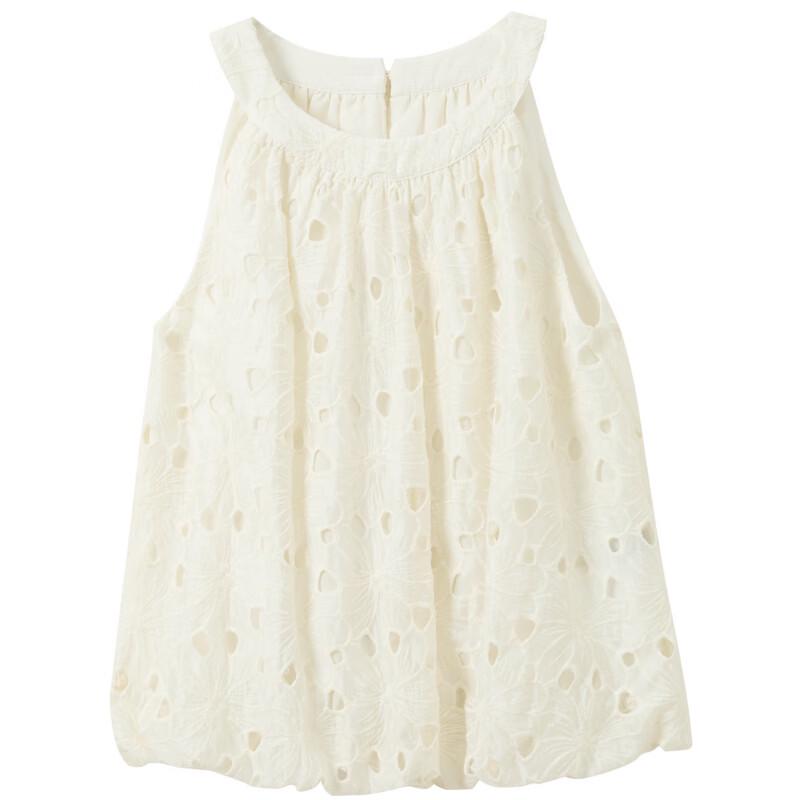SanCai Lyocell Embroidered Sleeveless Halter Top