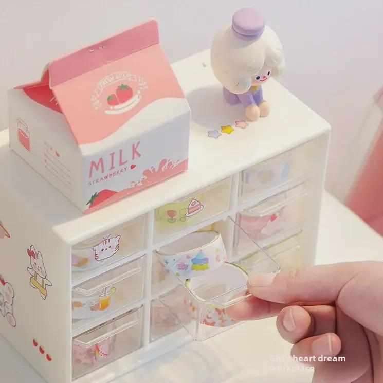 Okouzlující 9-přihrádkový stolní organizér se zásuvkou na poznámkový blok pro koleje