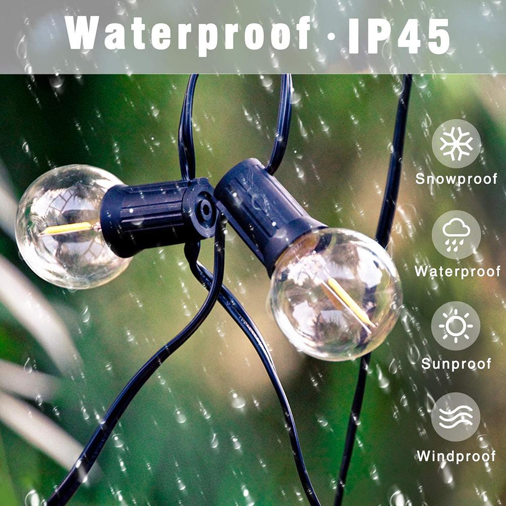 Outdoor String Lights LED Dimmable G40 Hanging Fairy Patio Garland Lamp Wedding Street Camping Garden Party Decoration Lights