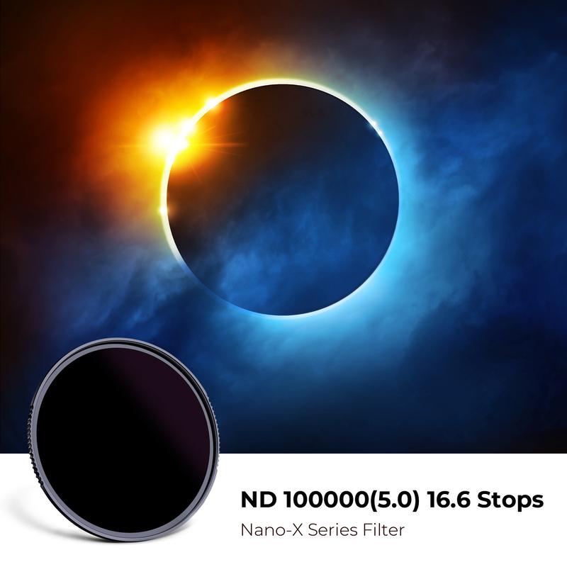 K&F Concept ND100000 Solar Filter 28-Layer Neutral Density 16.6-Stop Filters for Camera Lens Accessories 49mm-95mm Nano-X Series