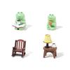 Japanese Frog Coffee Table Ornament: Cartoon Miniature Healing Rocking Chair Decoration