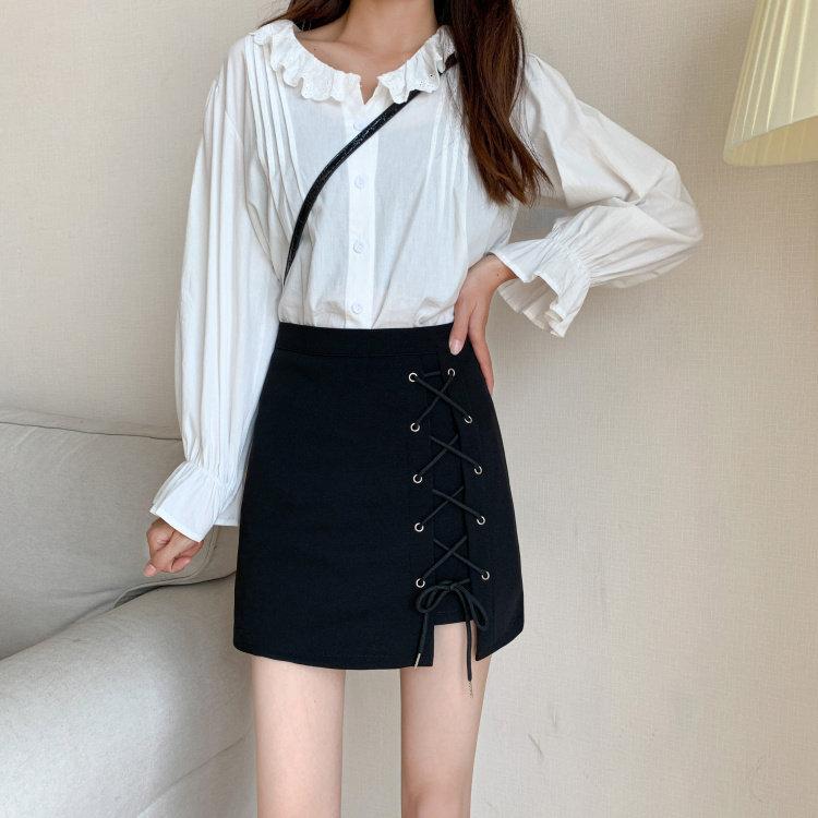 Summer High Waist Asymmetric Short Skirt With Tie Detail For Casual Womens Fashion