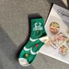 5Pairs Elk Christmas Socks Snowman Santa Claus Tube Sock Classic Cotton Socks Women  Christmas