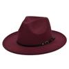 Retro Plush Jazz Multi Color Flat Big Brimmed Hat With Fashionable Personality