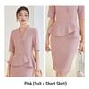Elegant Women's Summer Skirt Suit for Beauty Salon Receptionists - Professional Goddess Style Workwear