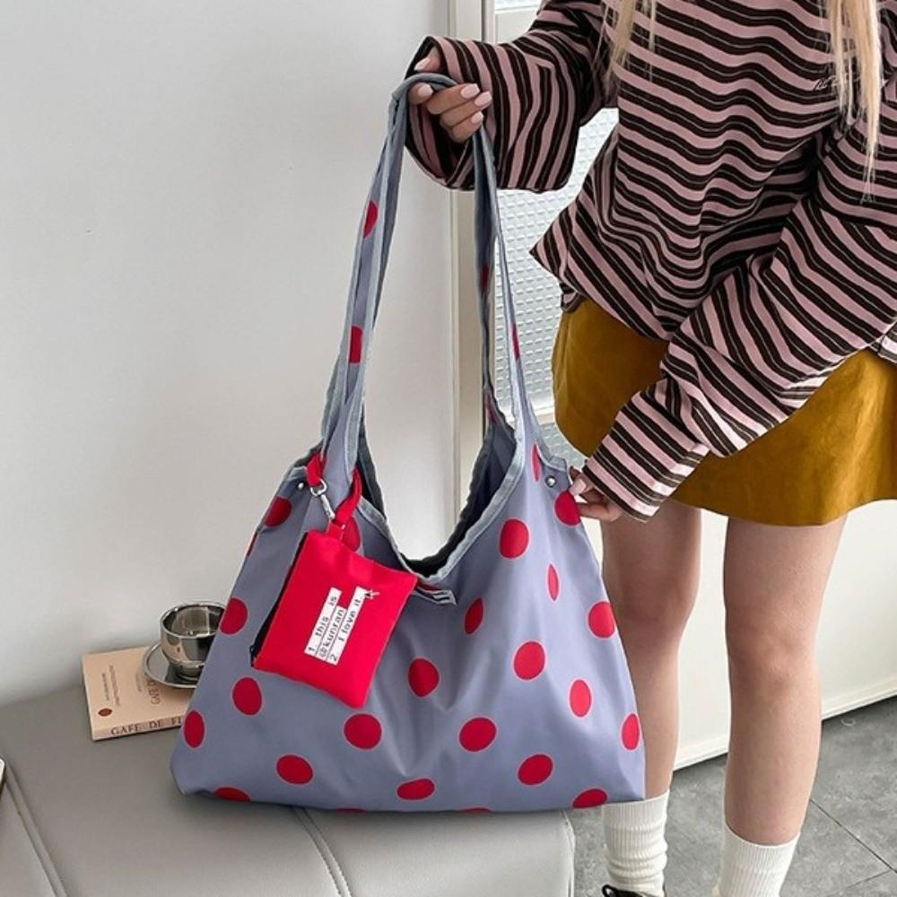 Fashion Polka Dot Crossbody Bag Convenient Lace-up Shoulder Bag Daily Use