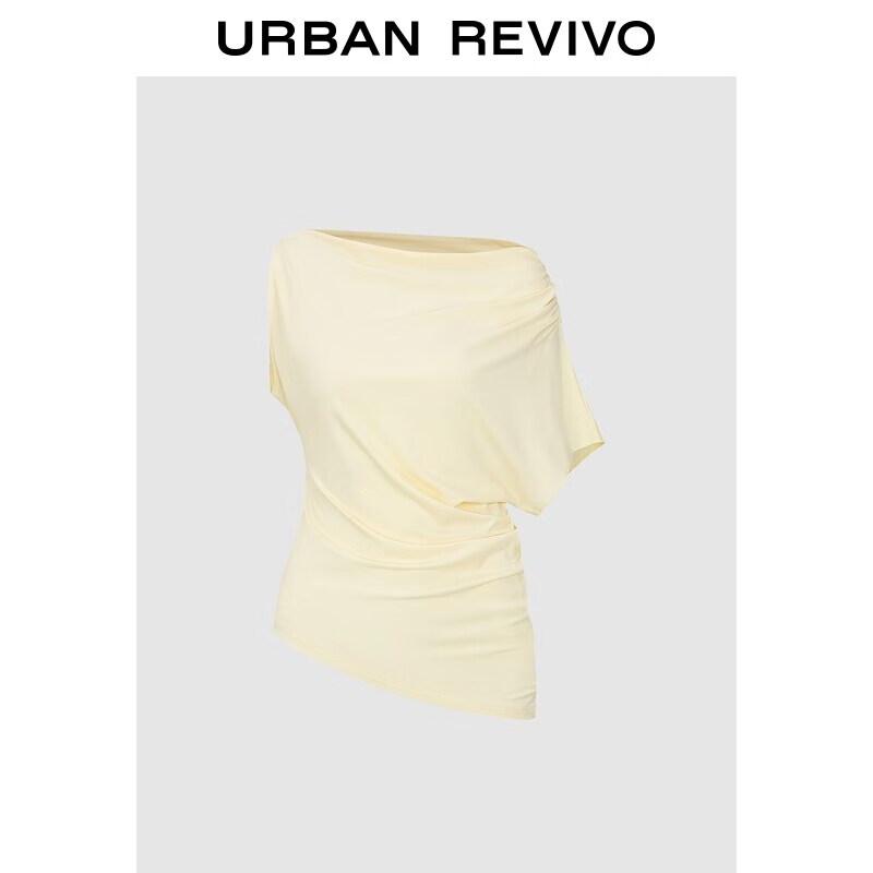 UR2026 Women s Trendy Off-Shoulder Ruched T-Shirt S