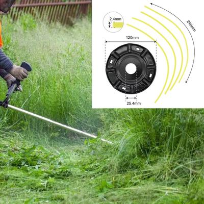 1set Replaceable Trimmer Head with 4Pcs Trimming Lines Garden Park Gasoline/Lithium Grass Trimmer Head Weed Brush Cutter Fitting