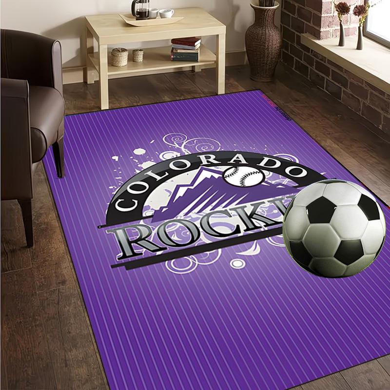 Rockies Baseball Rug Office Carpet Non-Slip Mat, Chair Rug Floor Covering for Gaming, Bedroom, Living Room , Home Decor Christmas Gift