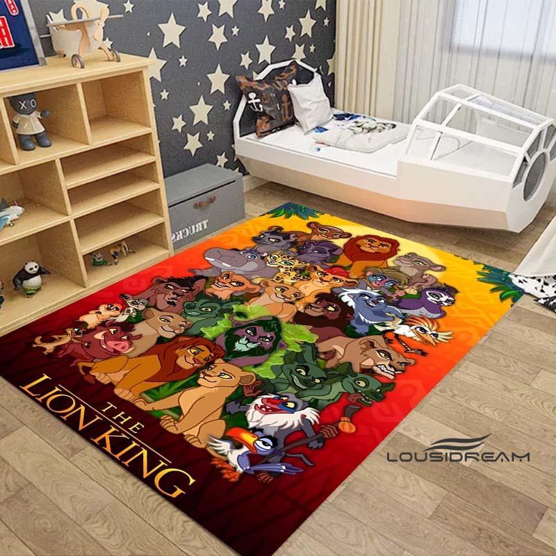 Customizable large Simba Lion King cartoon rug, suitable for living rooms, children's bedrooms, sofas, doormats, and is non-slip