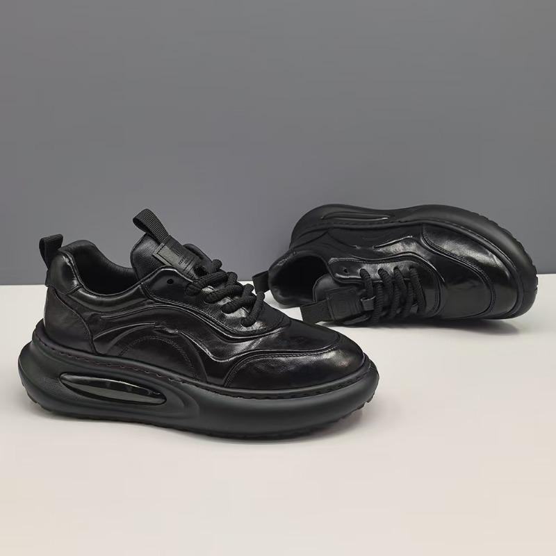 New platform leather dad shoes men's trendy shoes first layer cowhide sports and leisure shoes