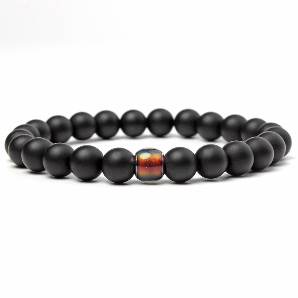 Tiger Eye  Volcanic Stone Mood Bead Bracelet - Color-Changing  Temperature-Sensing Design