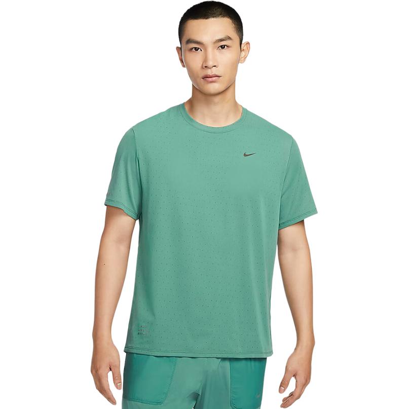 Nike Dri-FIT ADV Solid Color Logo Print Pullover Quick-Dry Training Comfortable Casual Crew Neck Short Sleeve T-Shirt Men Tops Green FQ3092361