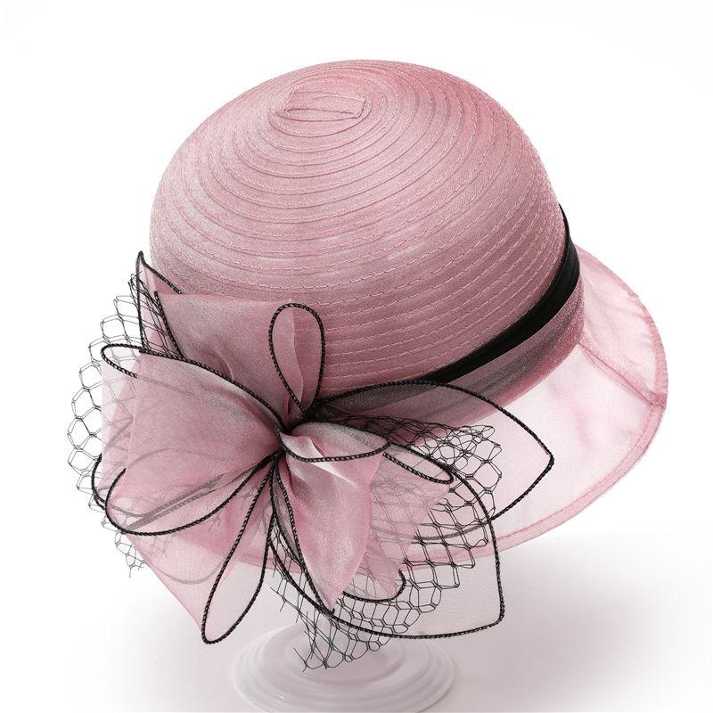 Neue Mode Damen Fascinators Hüte Kirchenhut Eleganter Schleife Breite Krempe Fischerhüte Kentucky Derby Fedora Damen Sommer Sonnenhut