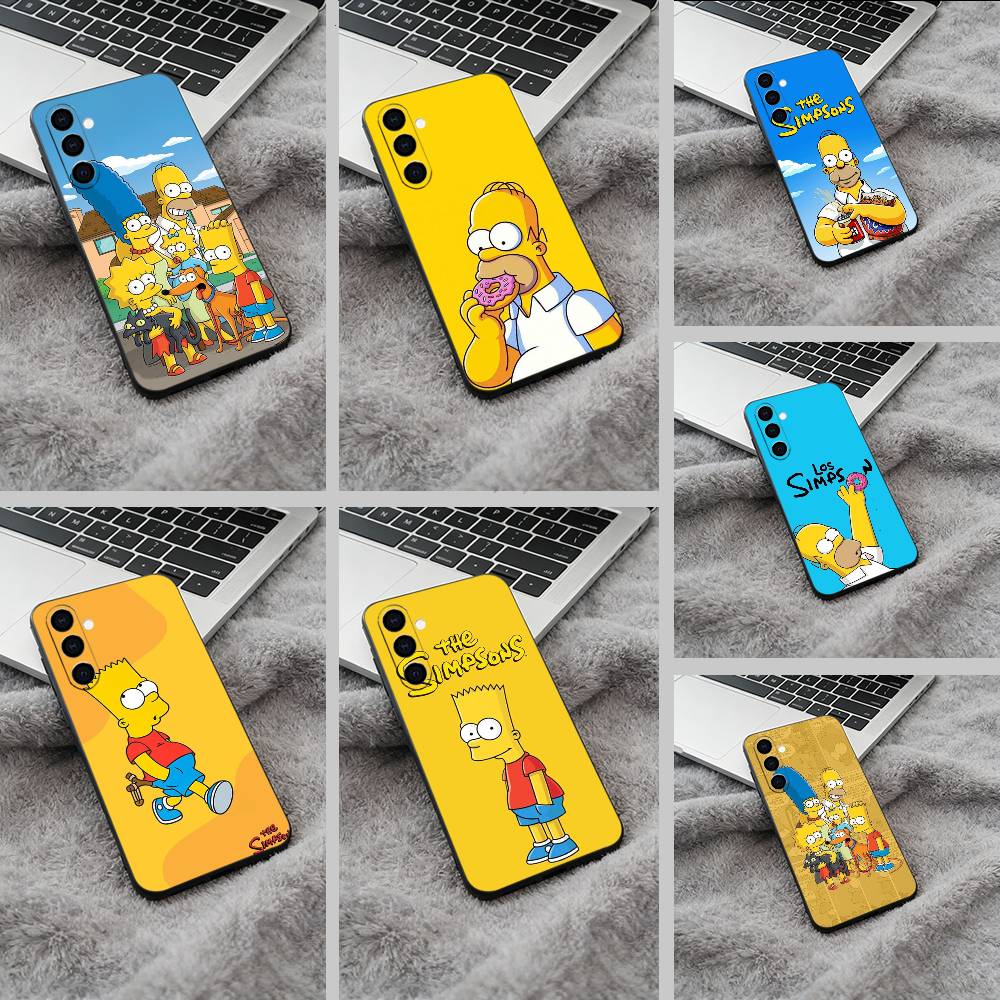 Simpsons-Funny Cartoon Phone Case For Samsung Galaxy A73,A71 A72,A70,A53,A52,A51,Soft Silicone Black Cover