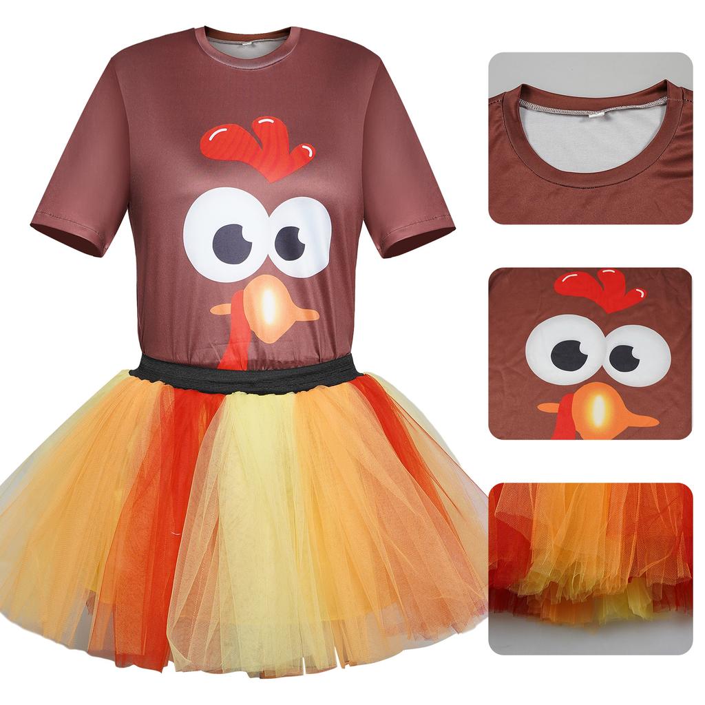 Thanksgiving Party Turkey Dress Dress Holiday Show Tutu Cosplay Dress