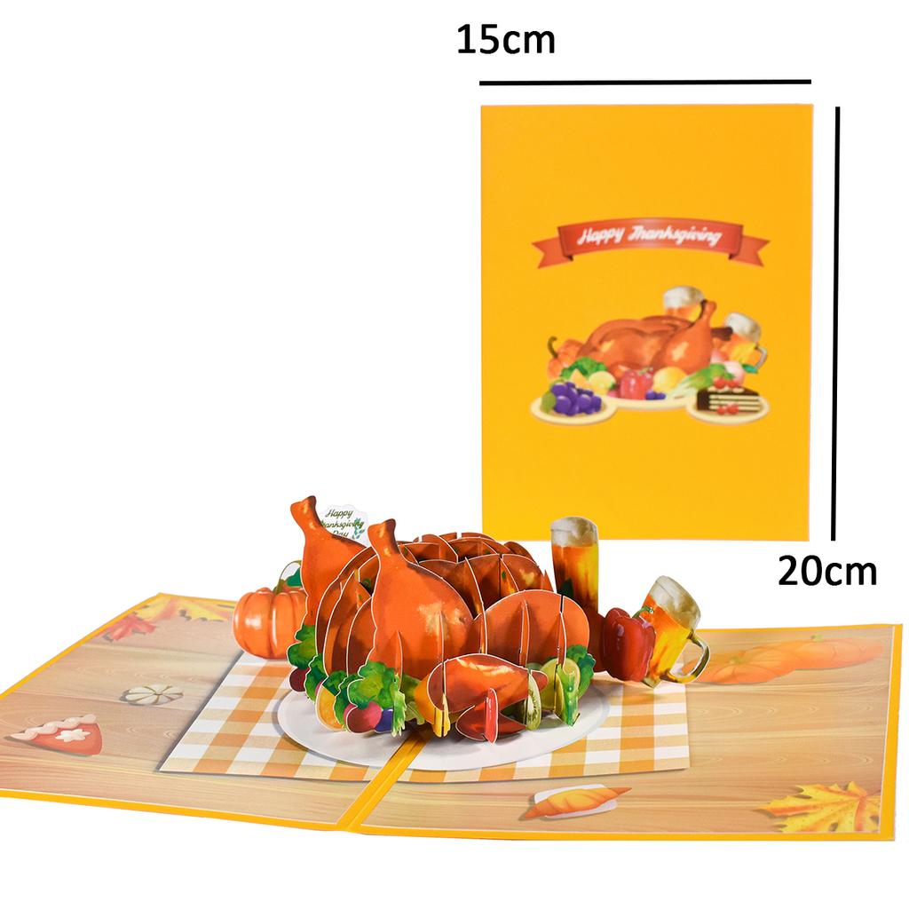 Thanksgiving Day Card 3D Pop Up Thank You Greeting Cards