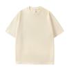 Men's Heavyweight Pure Cotton Short Sleeve Round Neck Casual White T-shirt