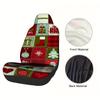 2pcs Christmas Car Seat Covers - Red, Green, Brown, Golden, Navy, Burgundy, & Golden Plaid Patterns - Soft Polyester Fabric, Mac