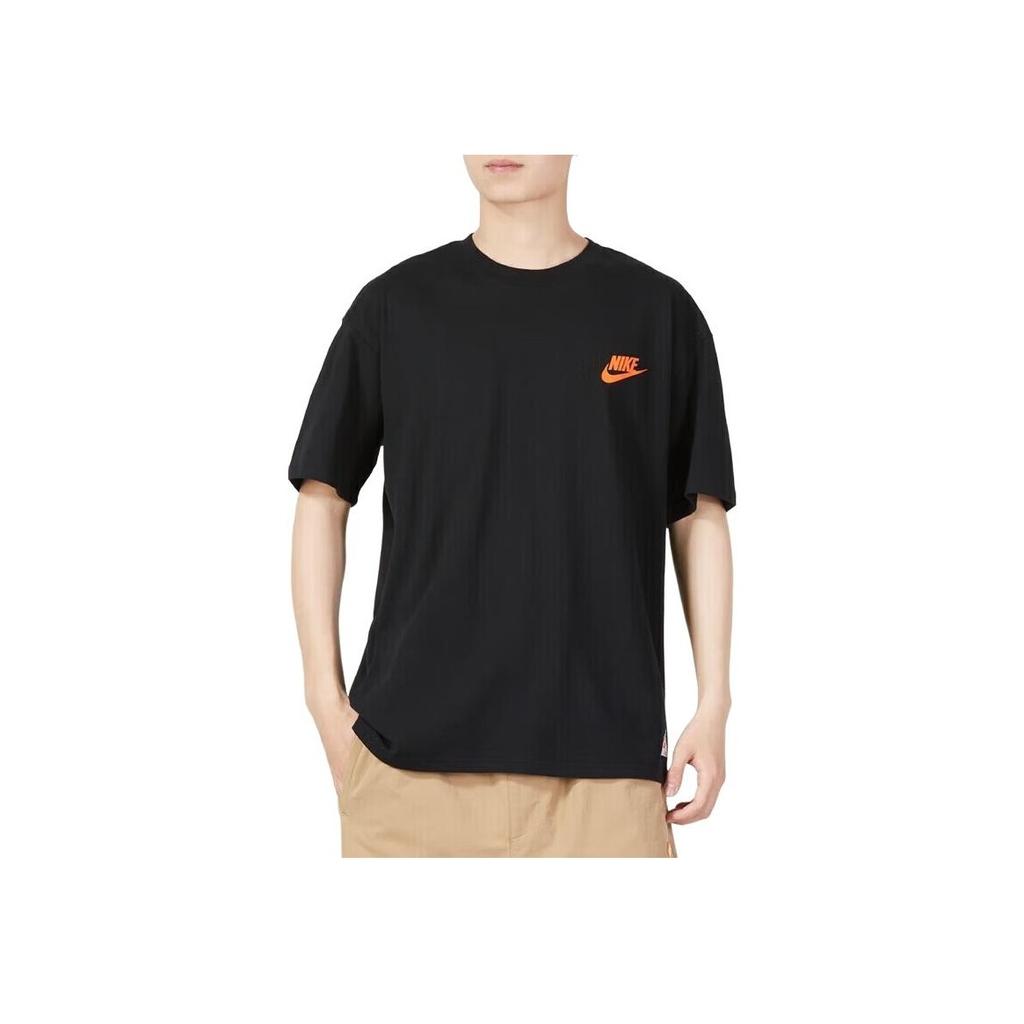 Nike Logo Print Vintage Cotton Casual Soft Loose Fit Sport Fitness Training Crew Neck Short Sleeve T-Shirt Men Tops Black FB9806-010