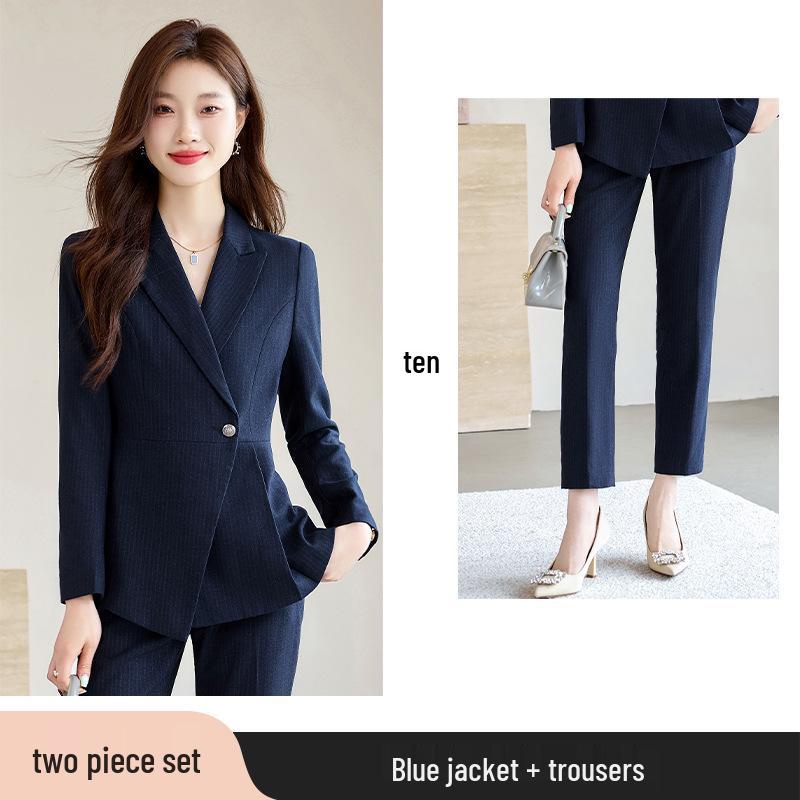 Women's High-End Business Formal Wear: Long Sleeve Suit Set for Spring/Autumn