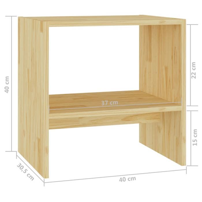 VidaXL Bedside Table 40x30.5x40 Cm Solid Pine Wood 808053