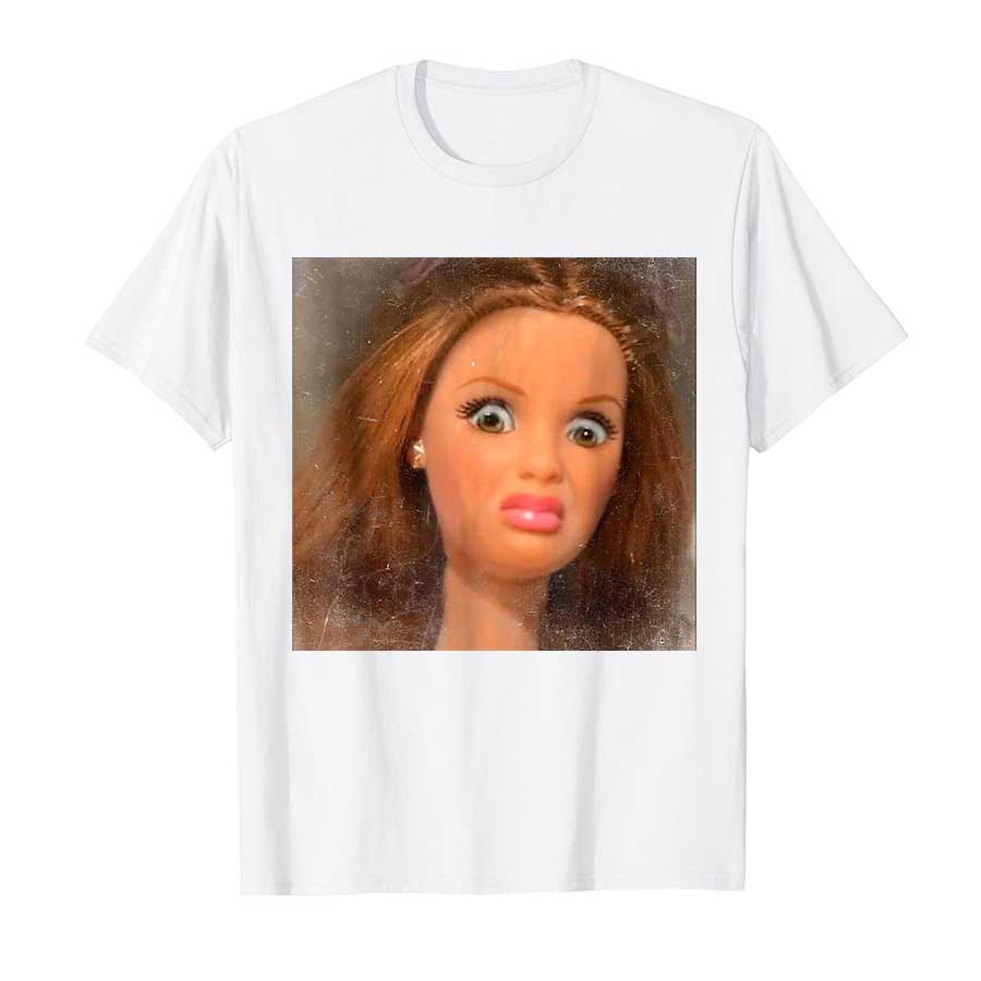Camiseta Meme Rosto de Boneca Engraçado Repugnante Para Homens Mulheres 100% Algodão Camisetas Tops de Manga Curta P417