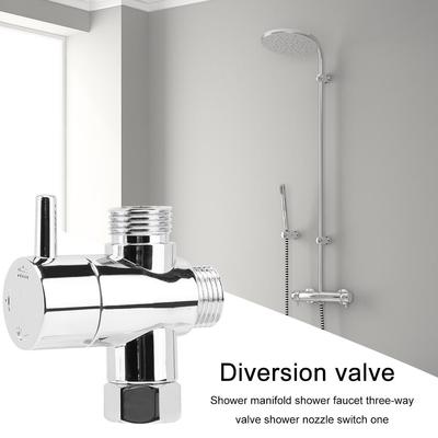 Umleitungsventil Wasserhahn Chrom Wasserhahn T-Adapter Kratzfester Duschkopf Umstellventil Korrosionsbeständig für Handbrause