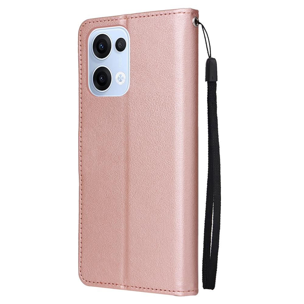 For Oppo Reno13 5G (Global) Case Wallet Stand View PU Leather Phone Cover with Wrist Strap