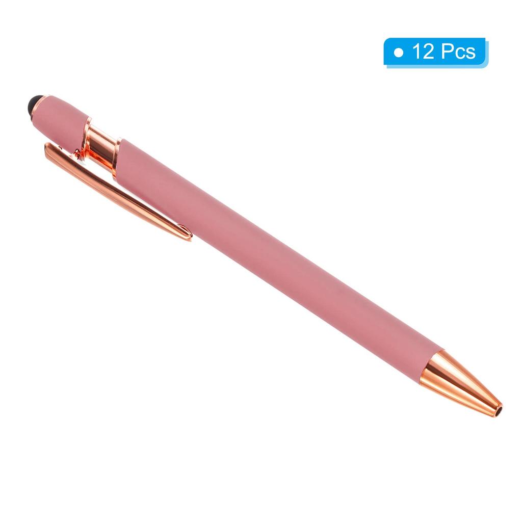 PATIKIL Ballpoint Stylus Fountain Stylus Black Medium for Style Rose Pack of 12 Pen, Pen, 2-in-1 Tip, Ink, 1.0mm Point, Touchscreens, 2, Gold,