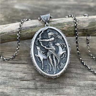 Wisiorek z Muzą z Mitologii Greckiej Styl Europejski i Amerykański Ins Modny Spersonalizowany Naszyjnik Męski i Damski Hip Hop Biżuteria Uliczna