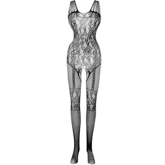Women Erotic See Through Lace Bodysuit Open Crotch Hollow Out Stocking Nightwear
