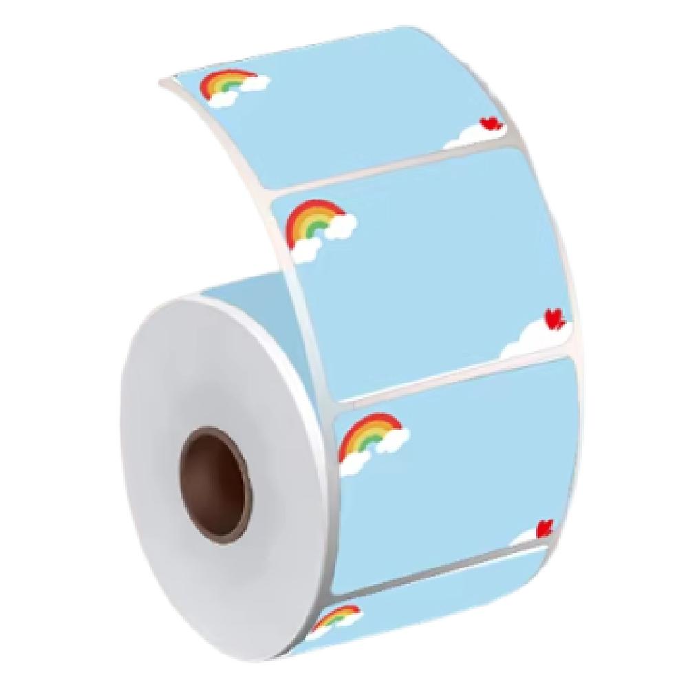 140/230Pcs DIY Blank Label Sticker Rainbow Self-Adhesive Thermal Paper  Shipping Labels
