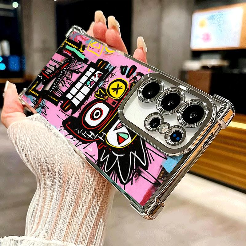 Graffiti Fashion Art Soft Phone Case For Samsung Galaxy S26 Ultra S25 Edge S24 FE S23 Plus S22 S21 + S20 Plating Anti-Fall Funda